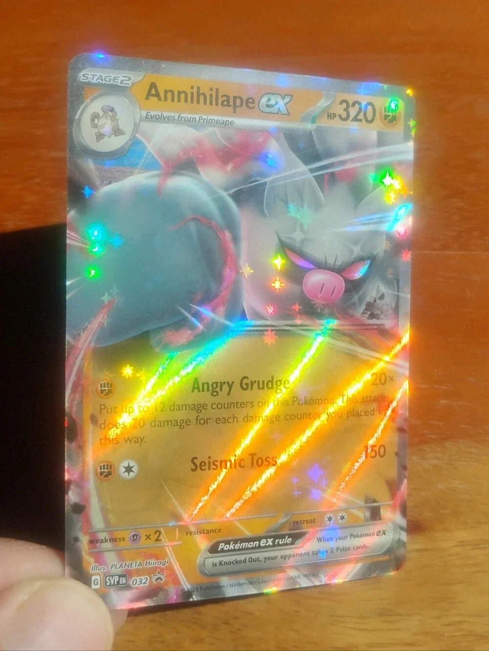 Near Mint 2023 Holo Annihilape EX Black Star Promo Pokemon Card